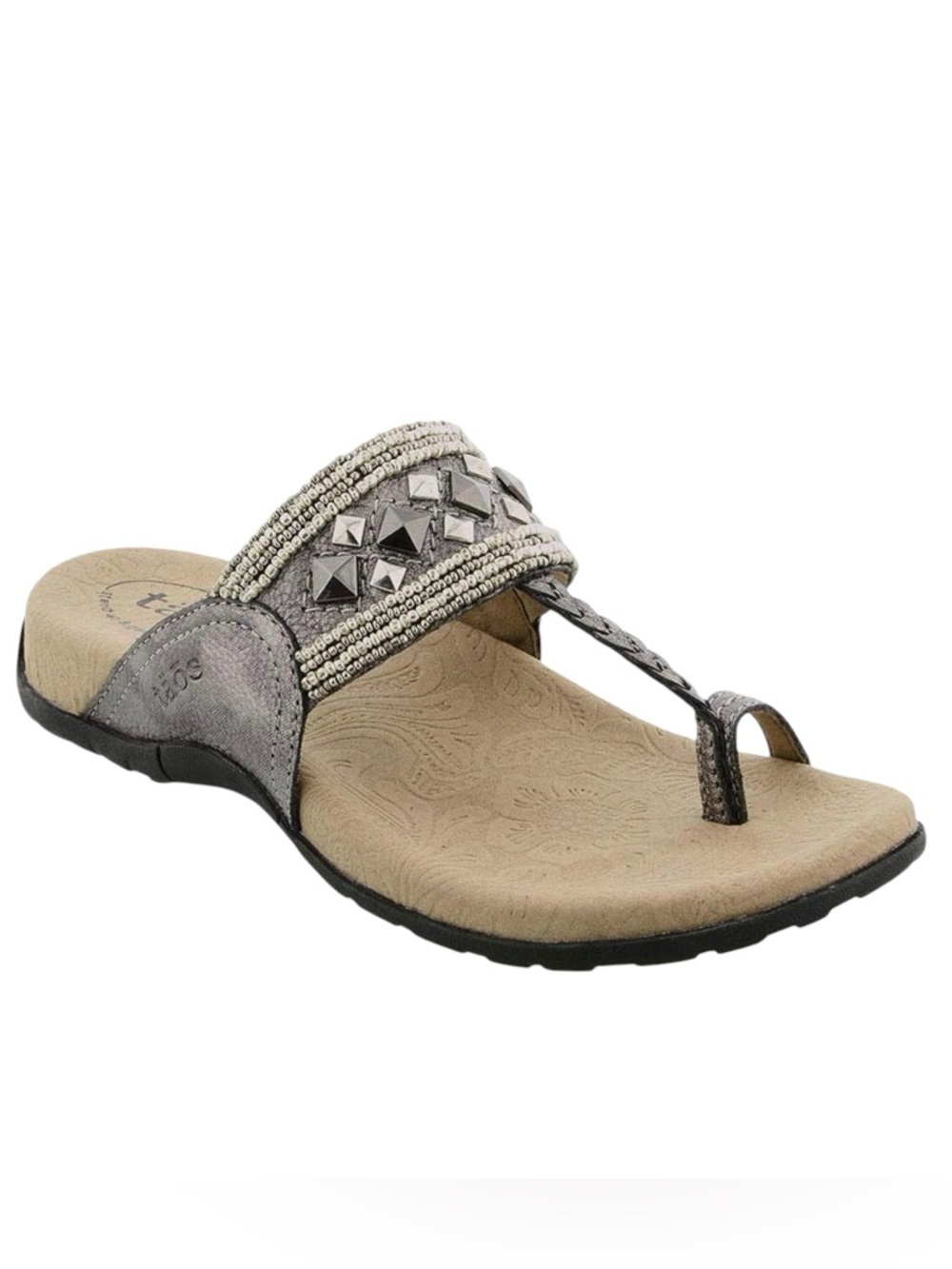 Taos Genie Sandals NEW Pewter Metallic Studs 9
